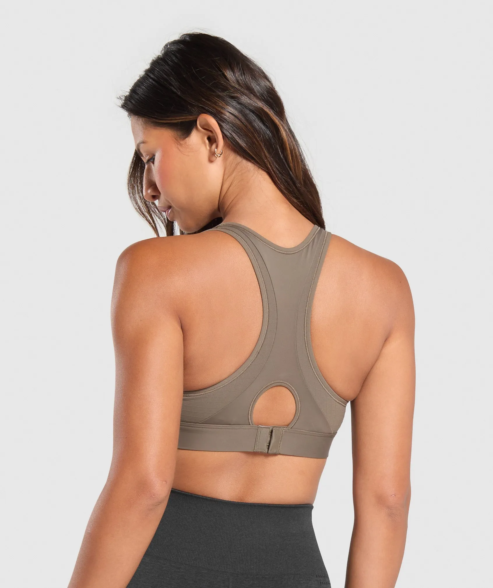 Gymshark Hybrid Sports Bra - Camo Brown