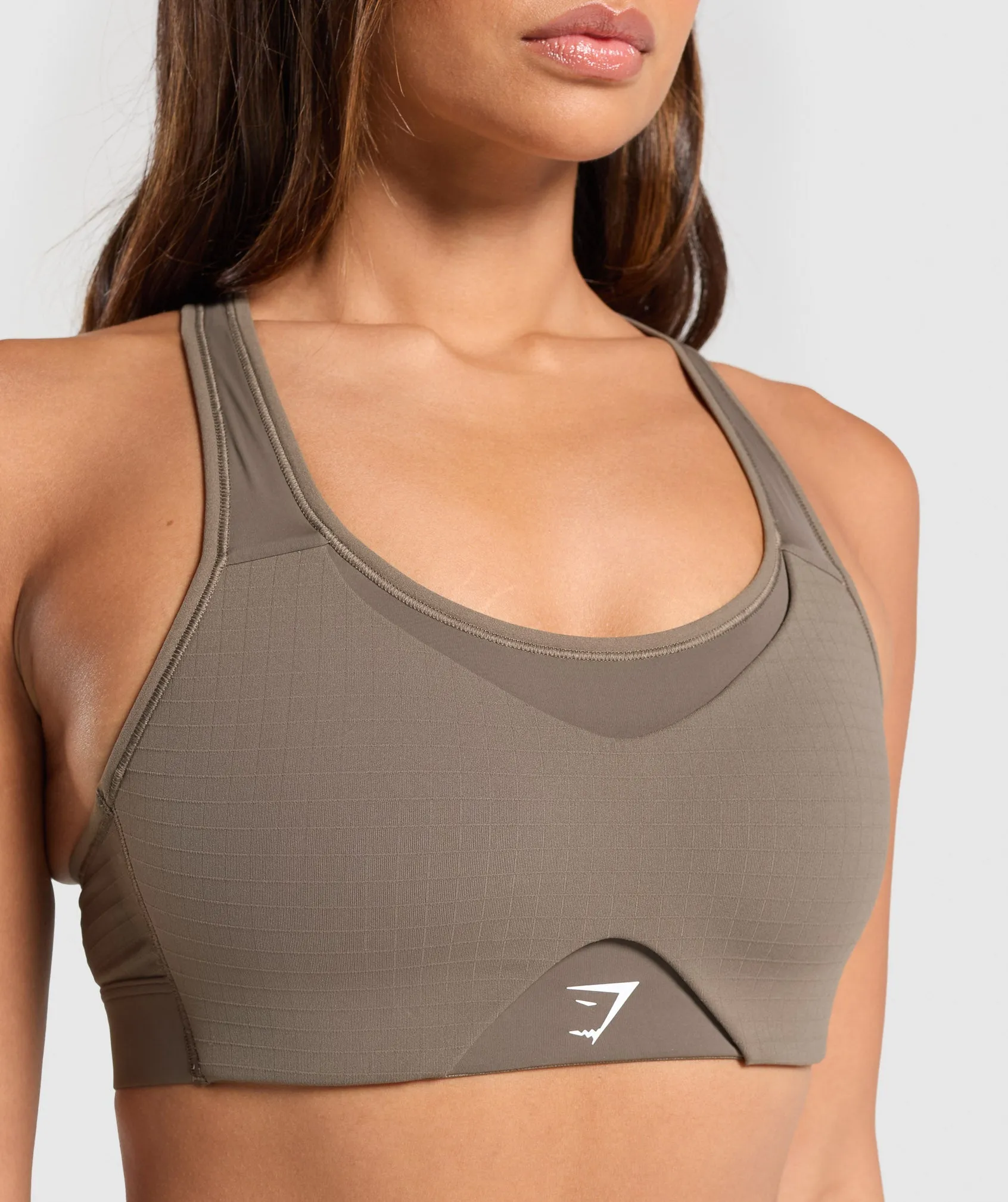 Gymshark Hybrid Sports Bra - Camo Brown