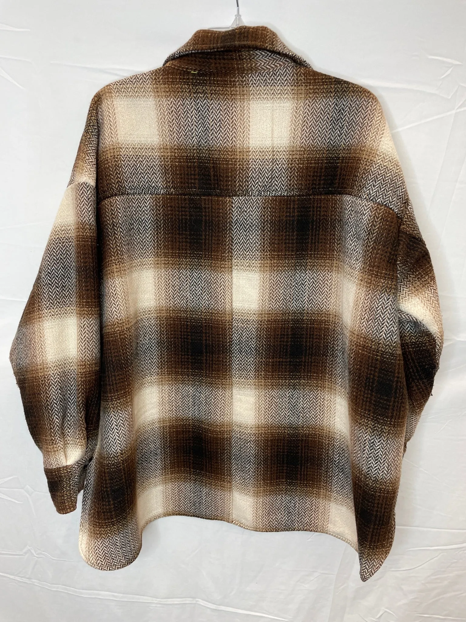 H&M Brown Plaid Button Up Shacket- XL