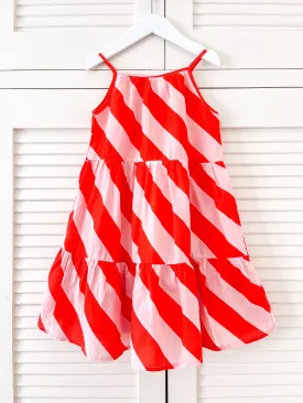 H&M candy cane stripe dress (4-5y)