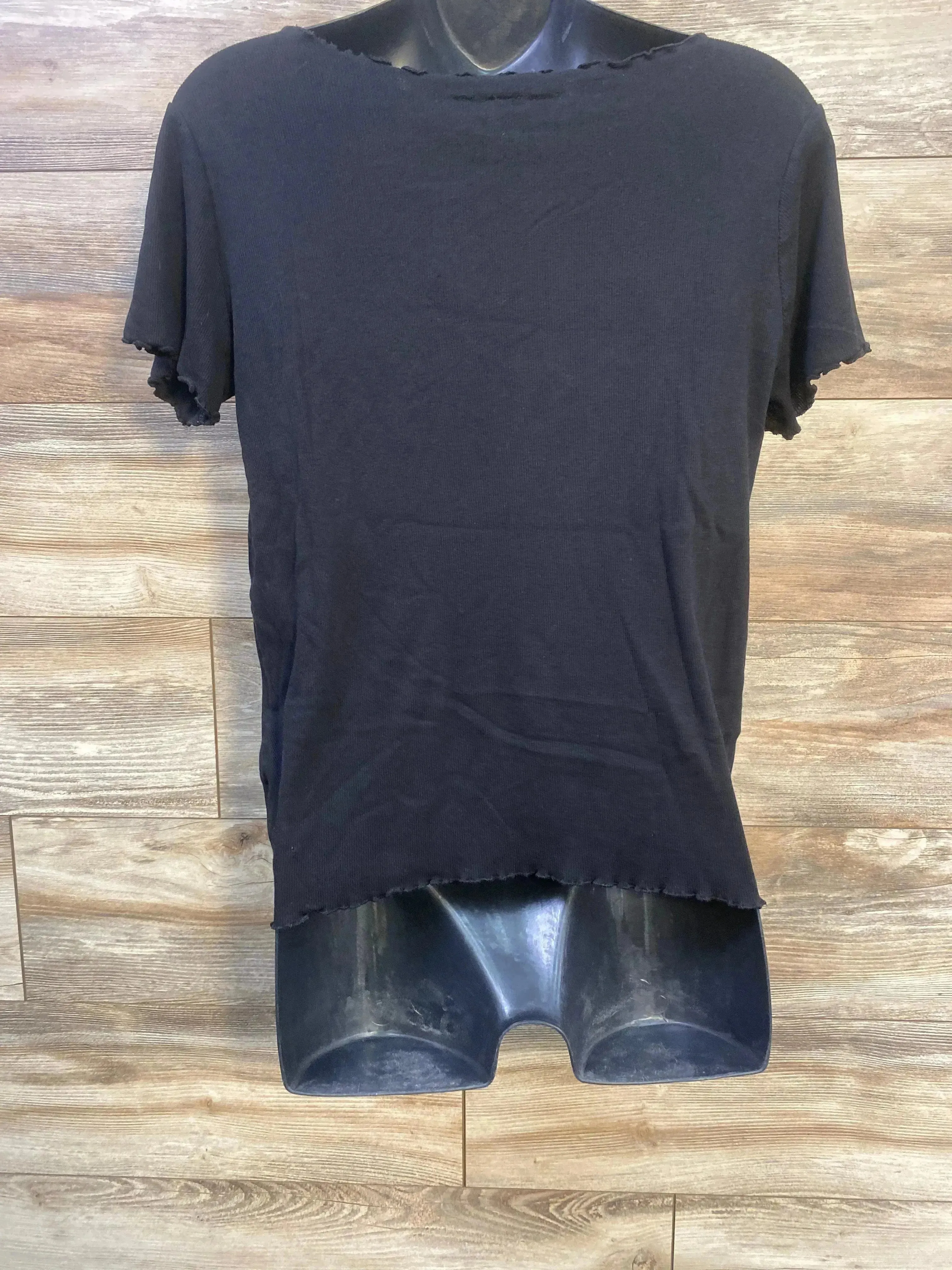 H&M Lettuce Trim Top Black sz XL