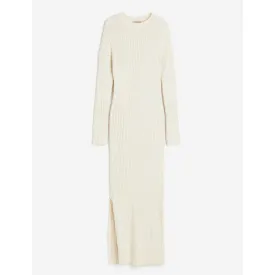 H&M Long Rib Knit Dress, light beige