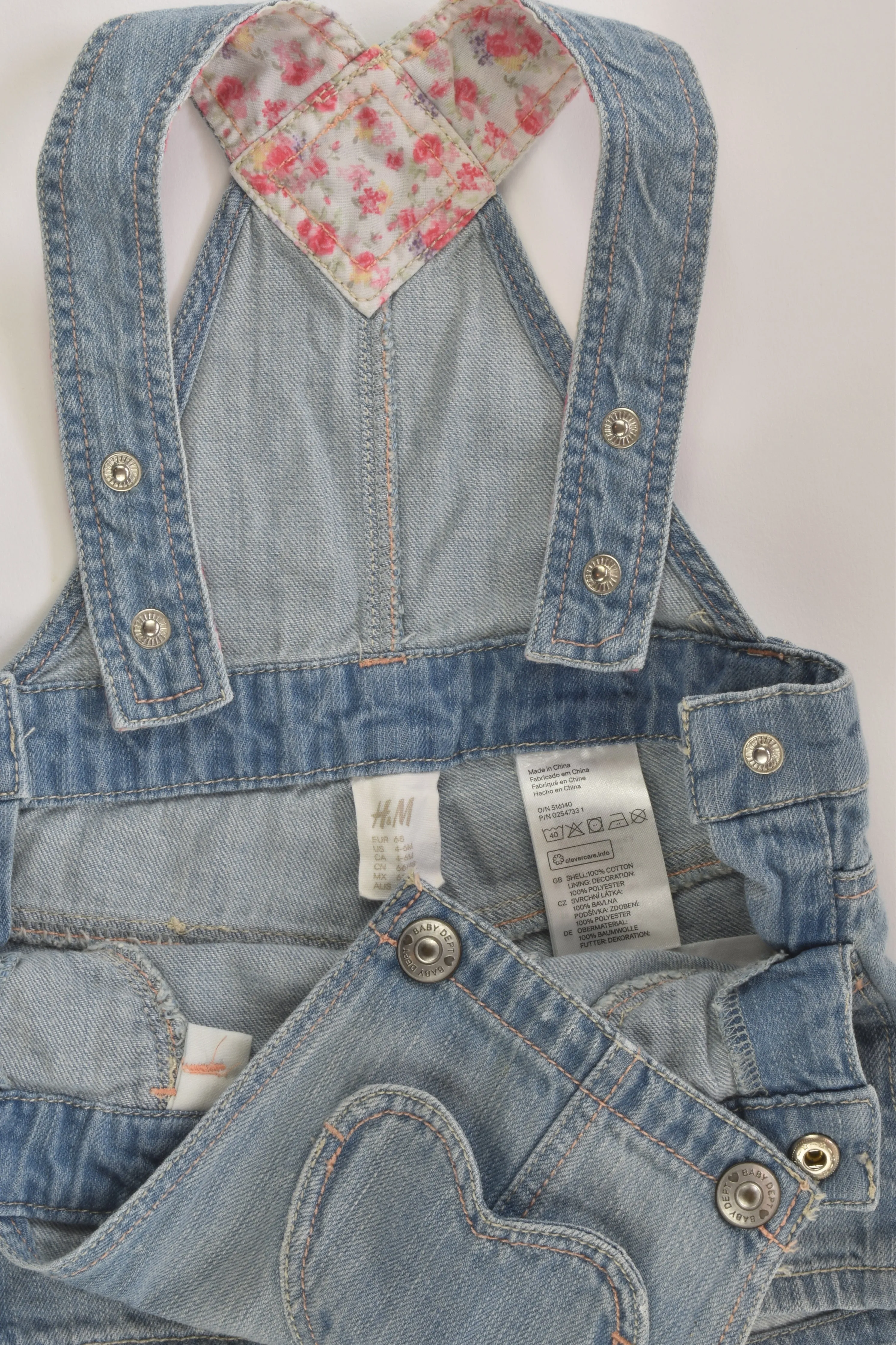 H&M Size 00 Short Denim Overalls