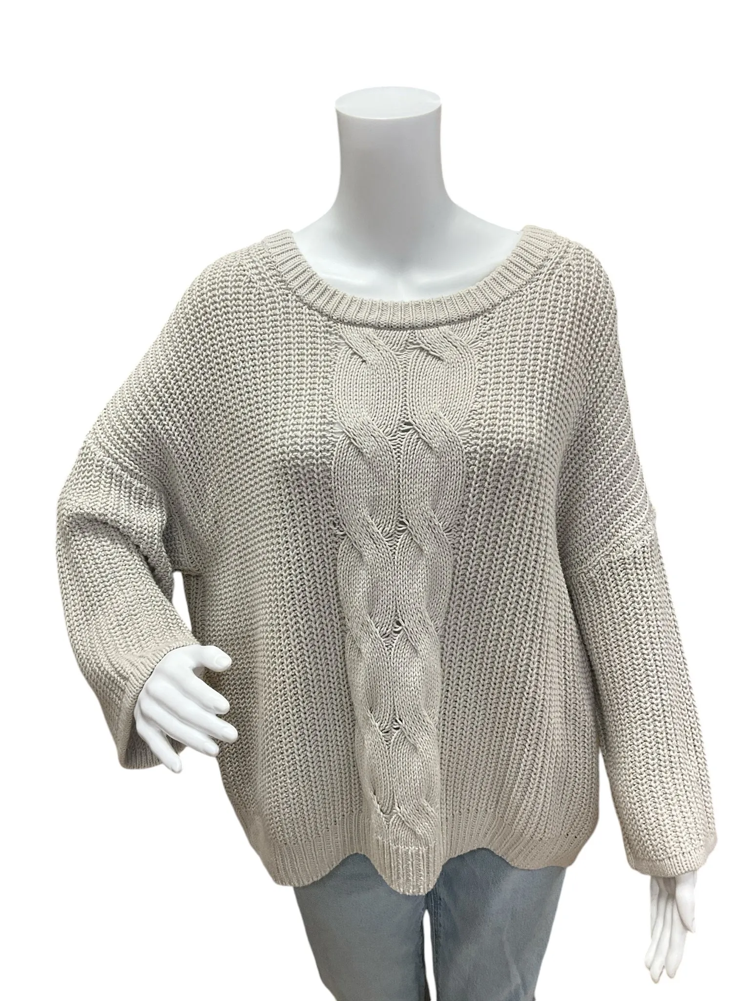 H&M Size M Gray Cable Consignment Ladies Sweater