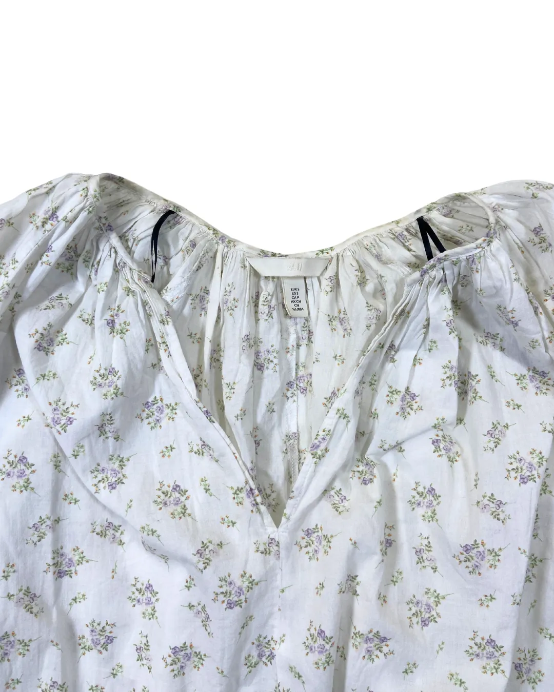 H&M White Floral Smock Dress