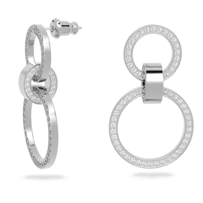 Hollow Hoop White Rhodium Plated Earrings 5636503