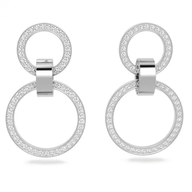 Hollow Hoop White Rhodium Plated Earrings 5636503