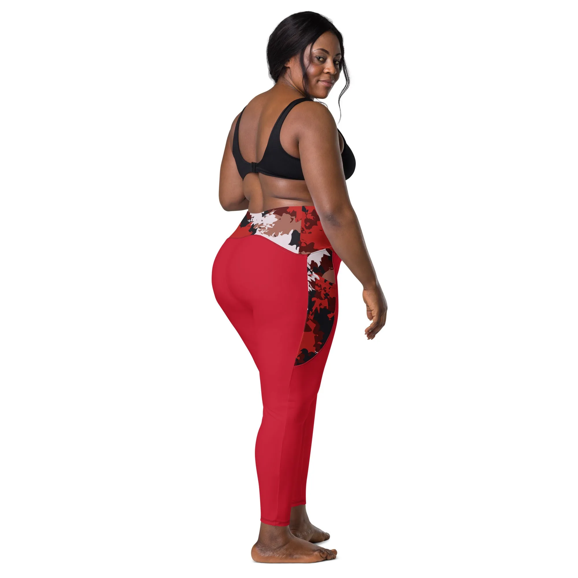 Humble Sportswear™ Trinity Red Pocket Leggings