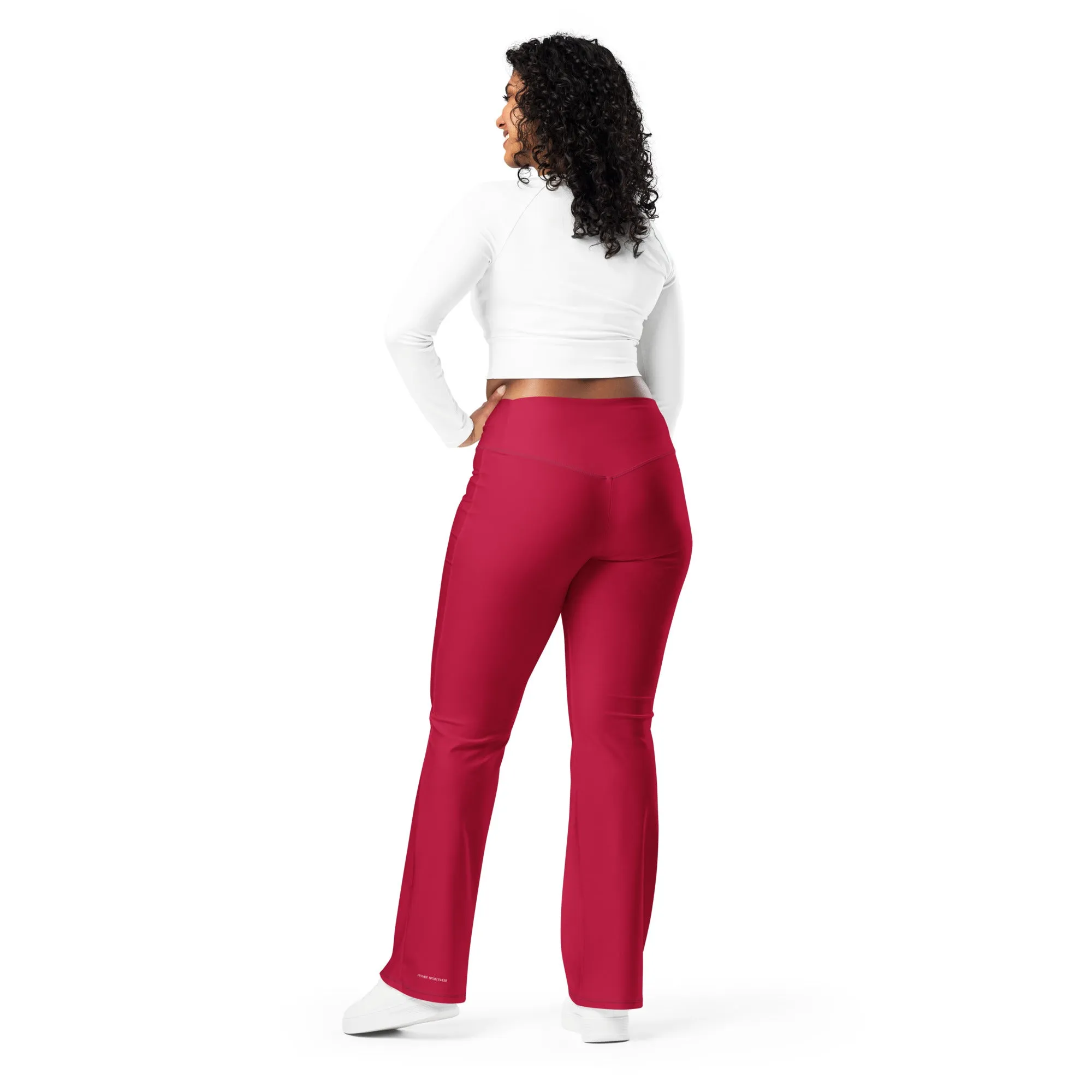 Humble Sportswear™ Women's Carmine Red Flare Leggings