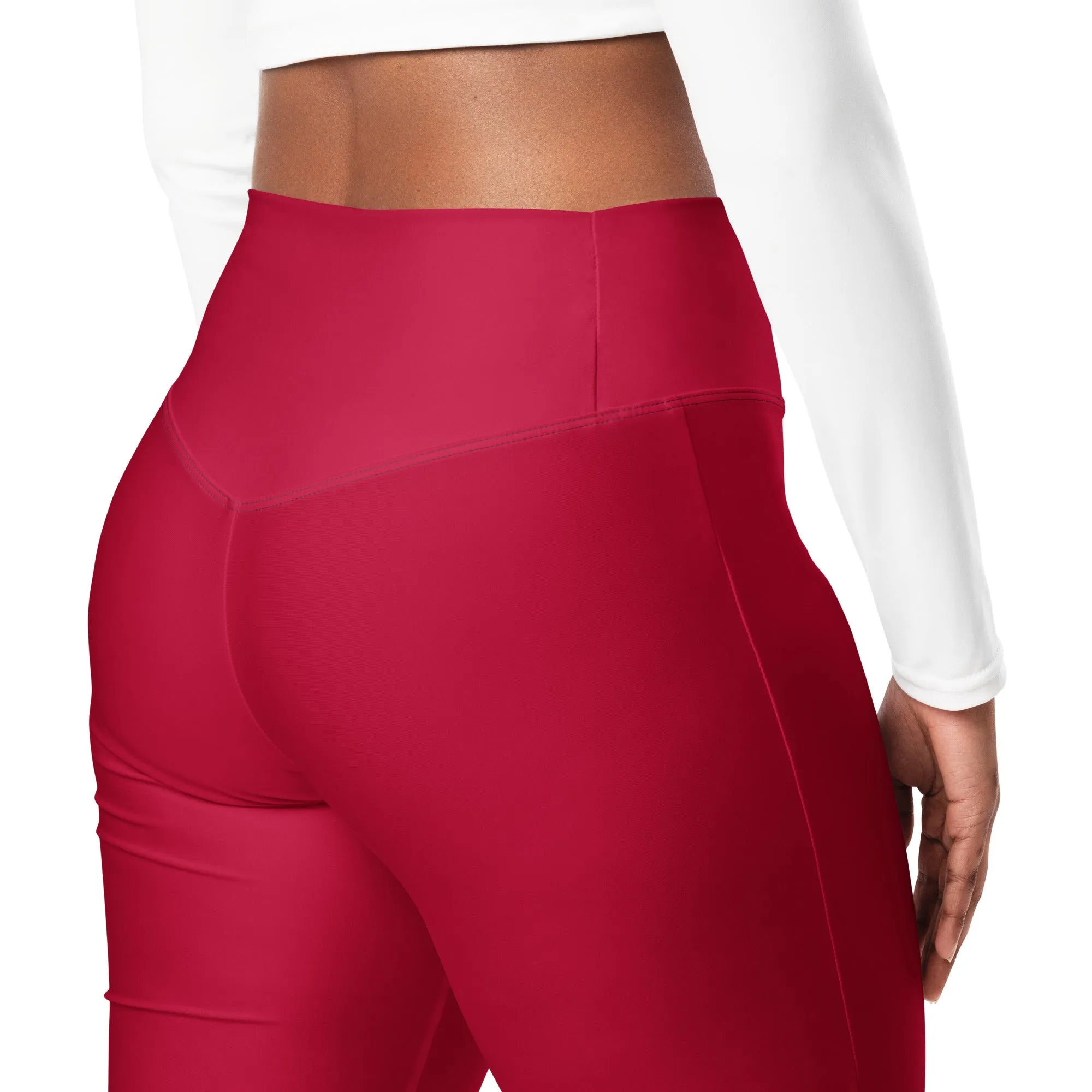 Humble Sportswear™ Women's Carmine Red Flare Leggings