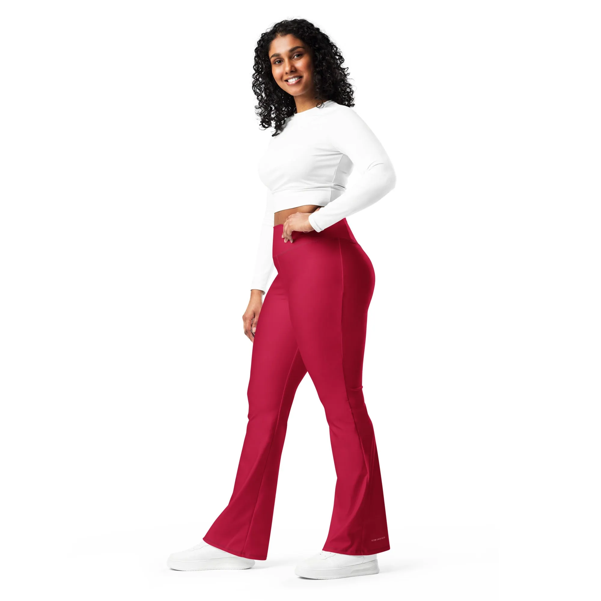 Humble Sportswear™ Women's Carmine Red Flare Leggings