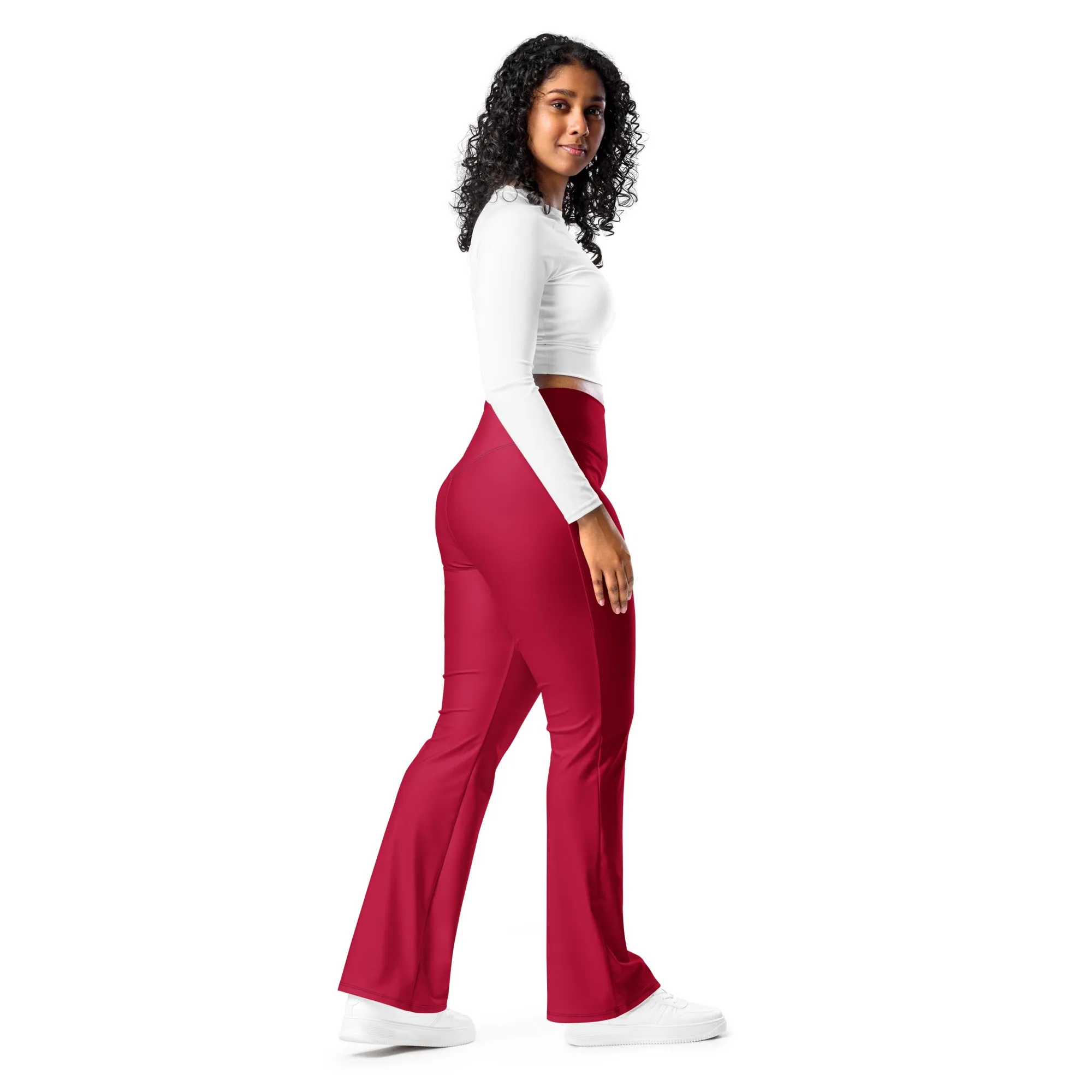 Humble Sportswear™ Women's Carmine Red Flare Leggings