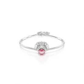 Idyllia Pink Rhodium Plated Shell Bangle 5680298