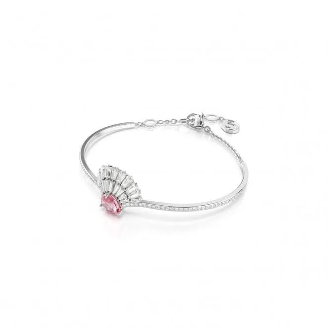 Idyllia Pink Rhodium Plated Shell Bangle 5680298