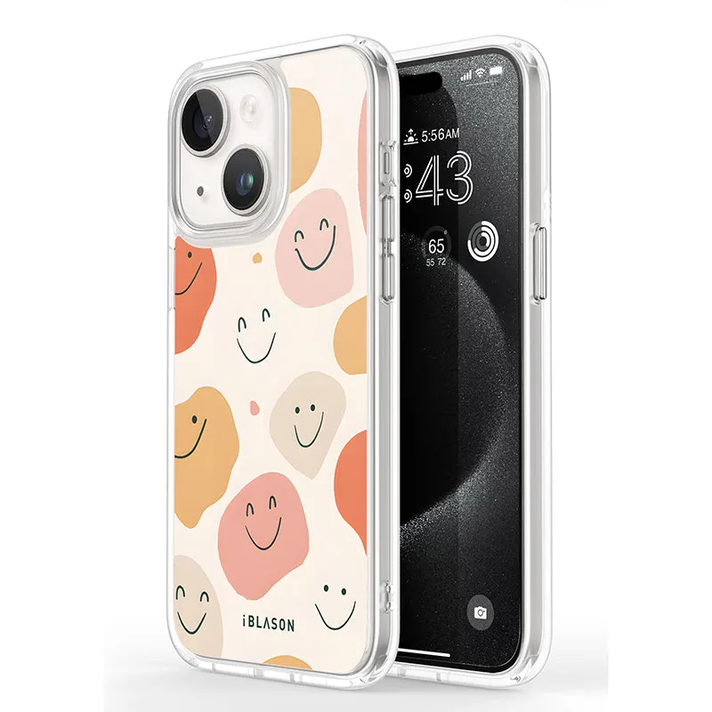 iPhone 15 Plus Halo MagSafe Cute Phone Case - Happy