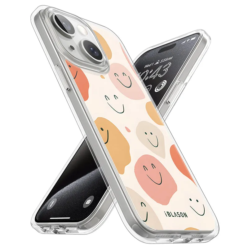 iPhone 15 Plus Halo MagSafe Cute Phone Case - Happy