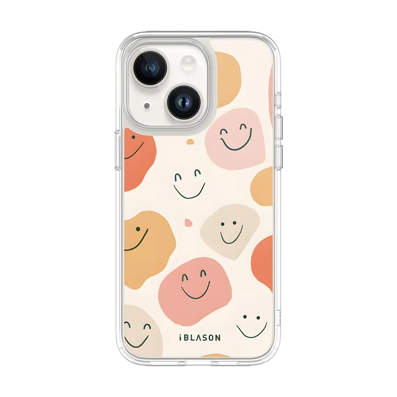 iPhone 15 Plus Halo MagSafe Cute Phone Case - Happy