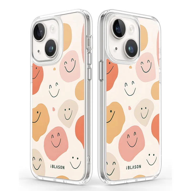 iPhone 15 Plus Halo MagSafe Cute Phone Case - Happy