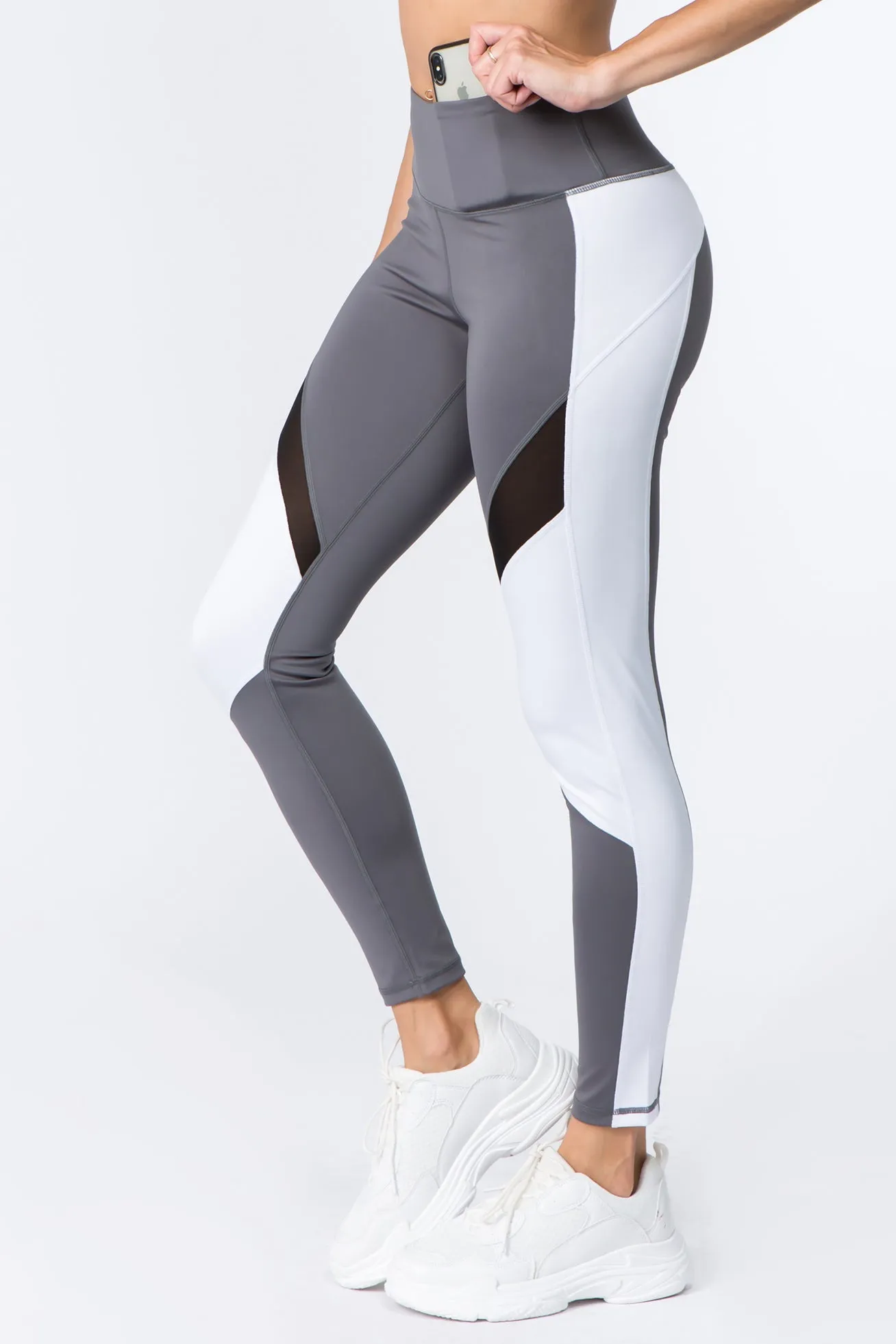 Knockout High Rise Colorblock Mesh Sports Legging