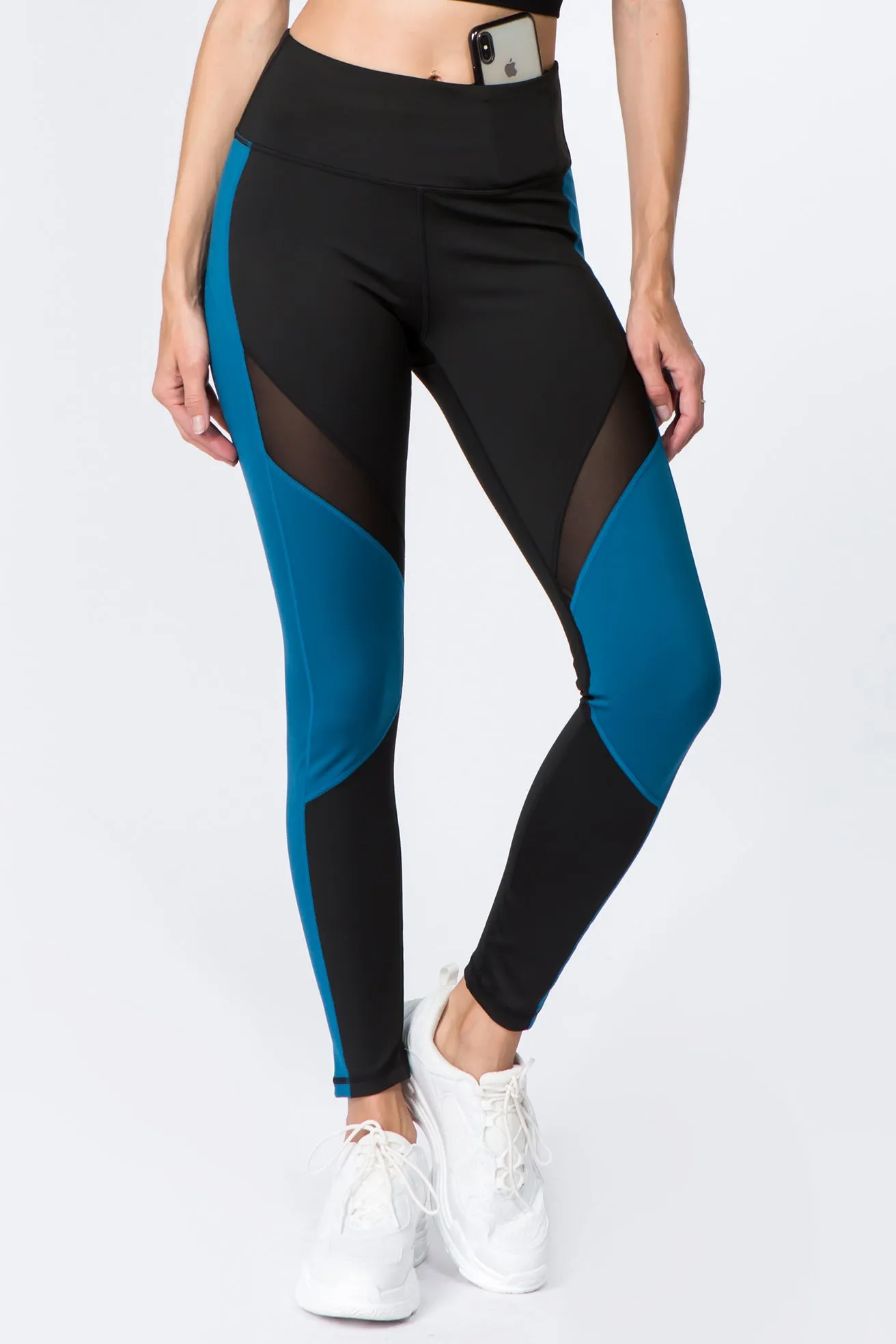 Knockout High Rise Colorblock Mesh Sports Legging