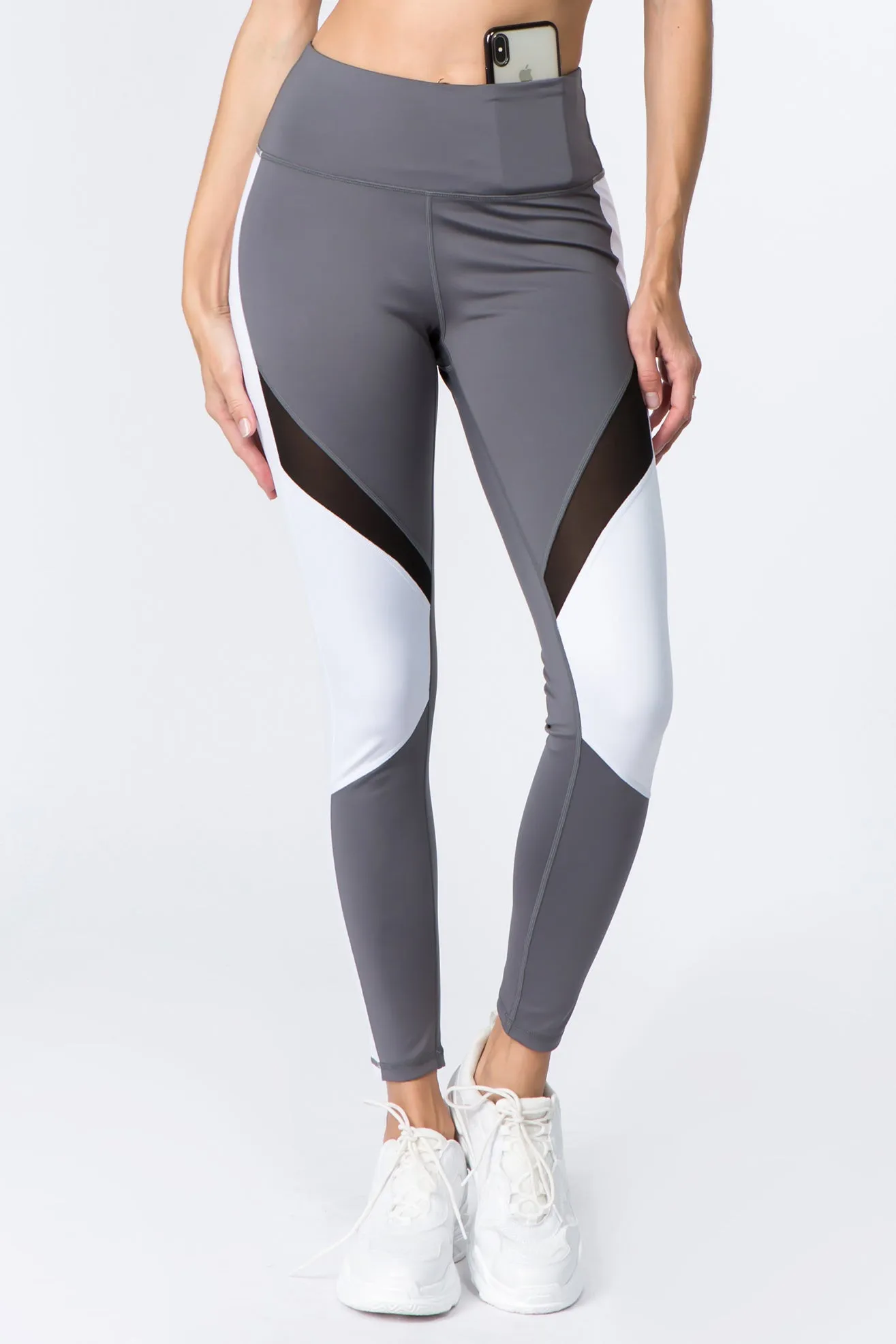 Knockout High Rise Colorblock Mesh Sports Legging