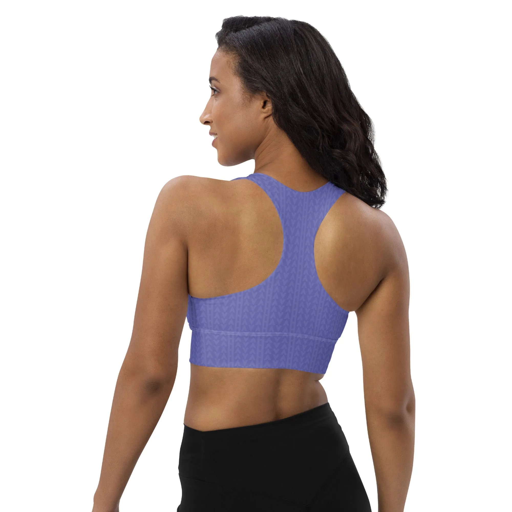 Lavender Bloom Longline Sports Bra