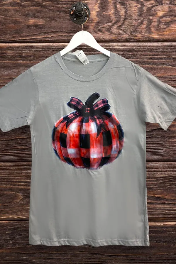 LBL DTF RED CHECKERED PUMPKIN - HEATHER STONE