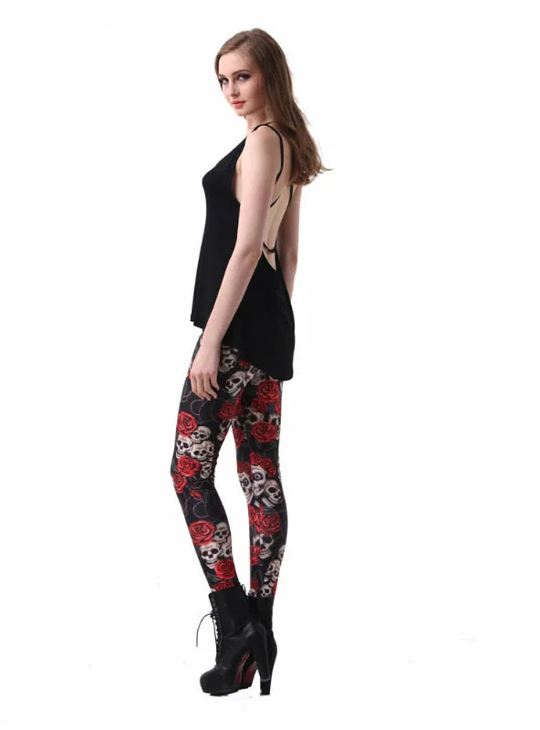 Leggings Pants Digital Printing Funny Skulls Leggings