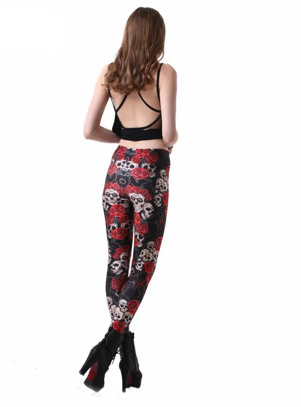 Leggings Pants Digital Printing Funny Skulls Leggings