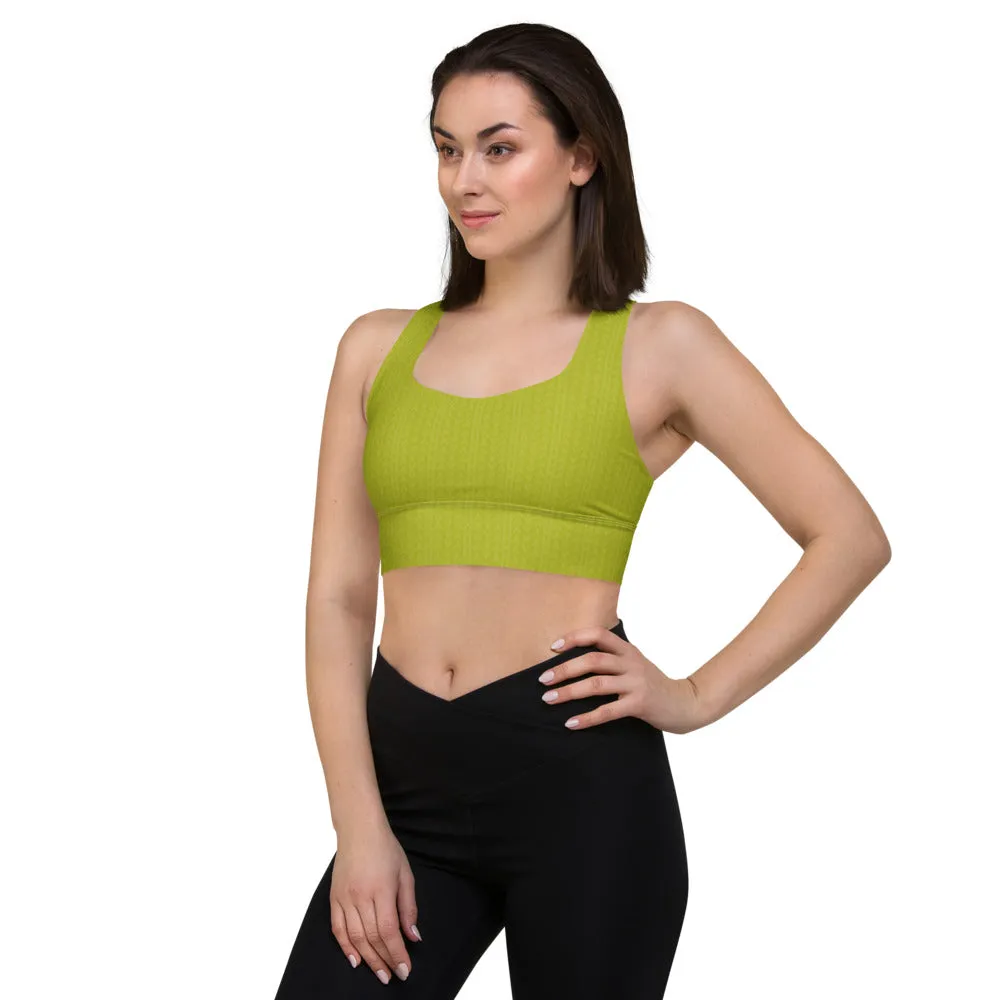 Lime Green Longline Sports Bra