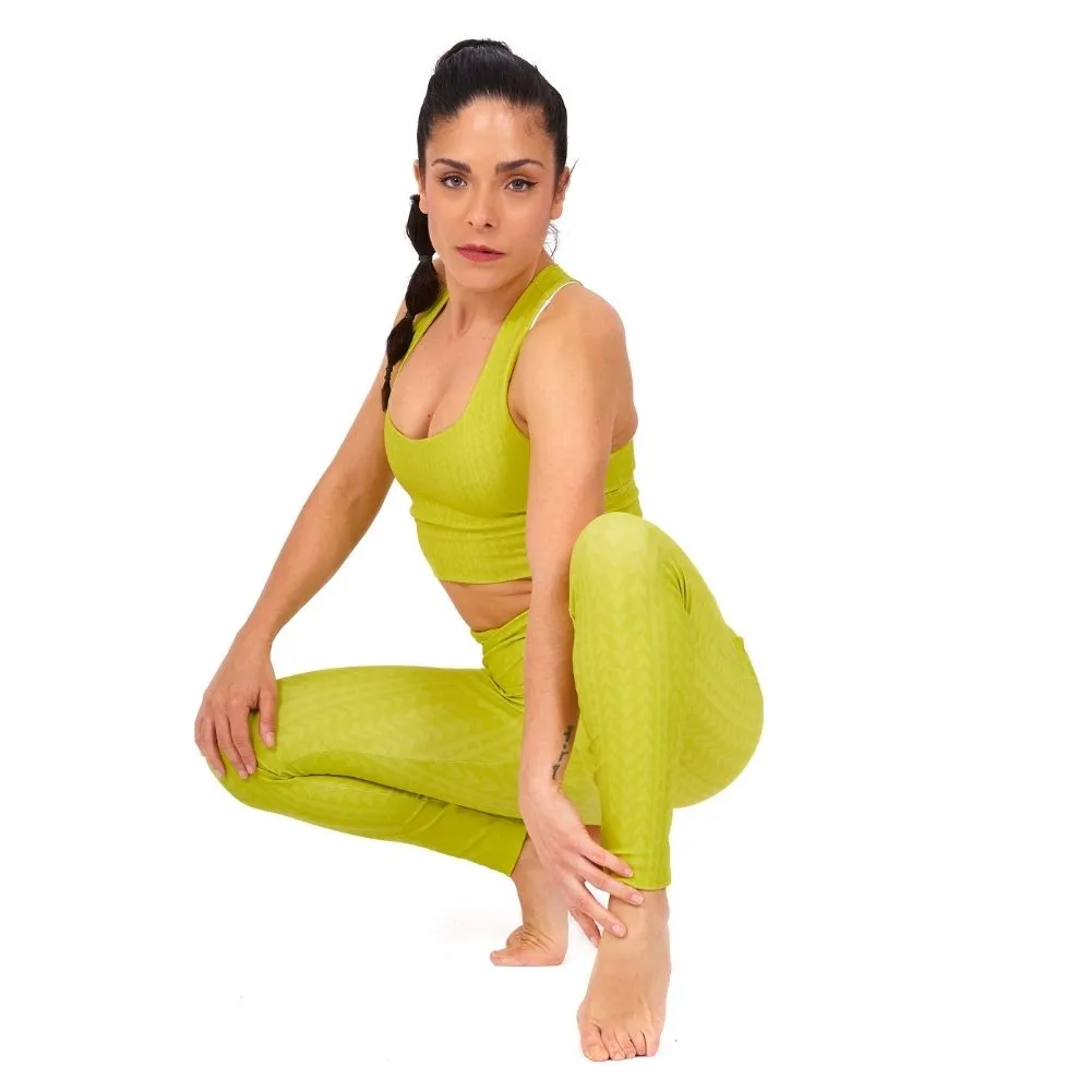 Lime Green Longline Sports Bra