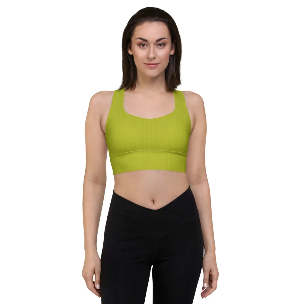 Lime Green Longline Sports Bra