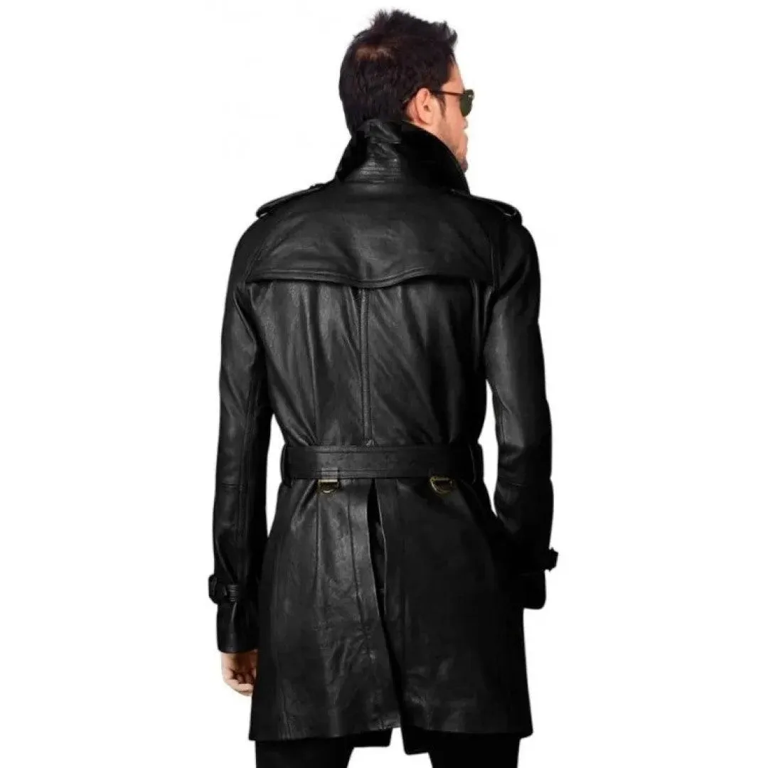 Long Black Leather Coat Mens