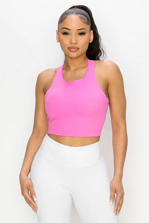 Longline Strappy Back Active Sports Bra Top