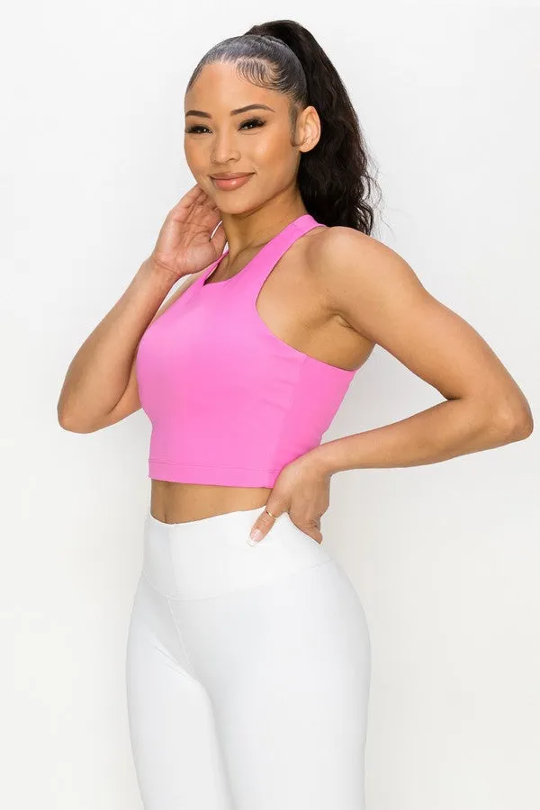 Longline Strappy Back Active Sports Bra Top