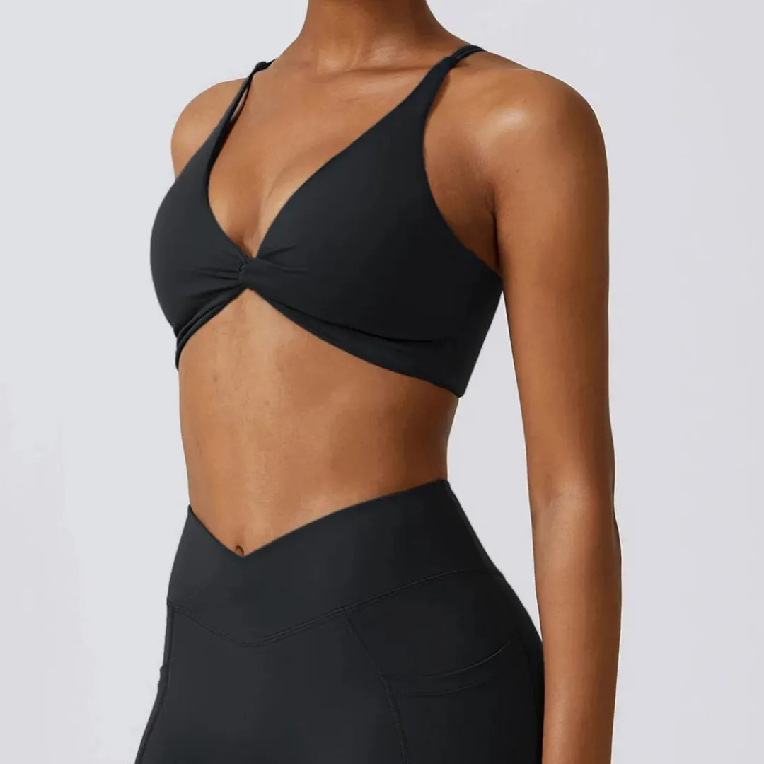 LUCINDA V-NECK SPORTS BRA