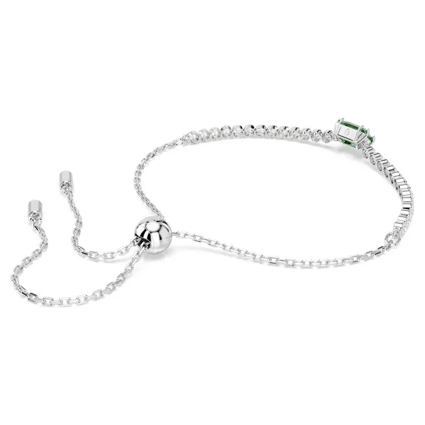 Matrix Mixed Cuts Green Rhodium Plated Tennis Bracelet 5693411