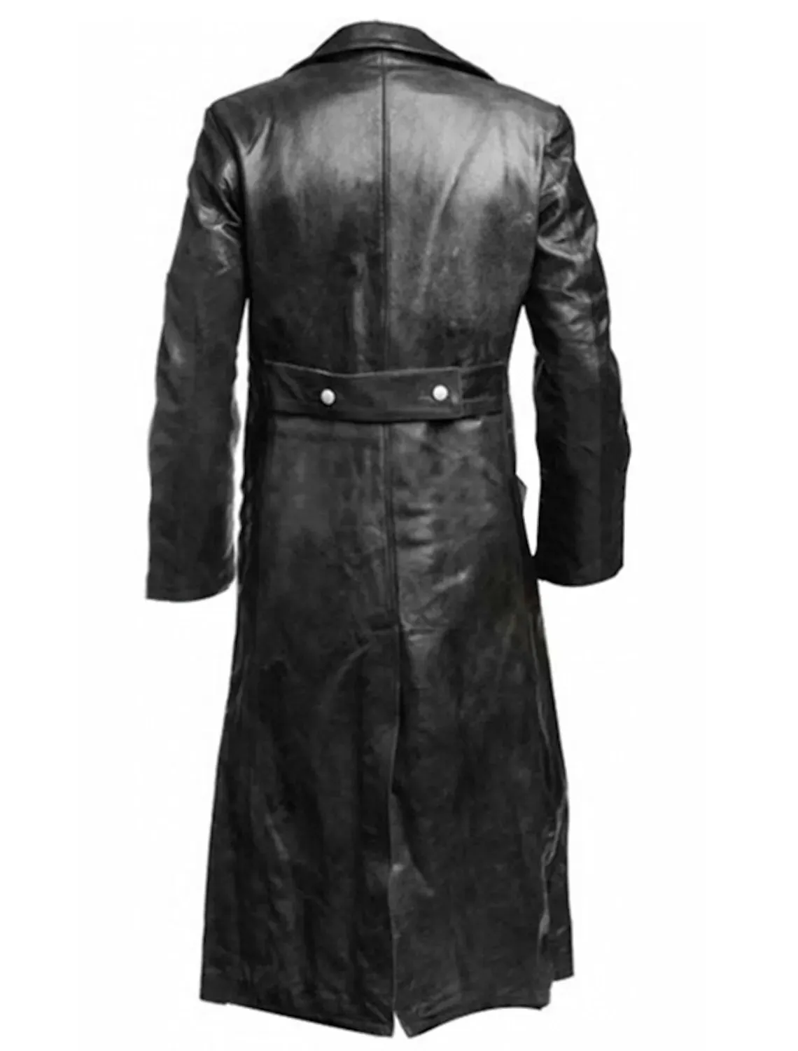 Mens German Officer Leather Trench Coat