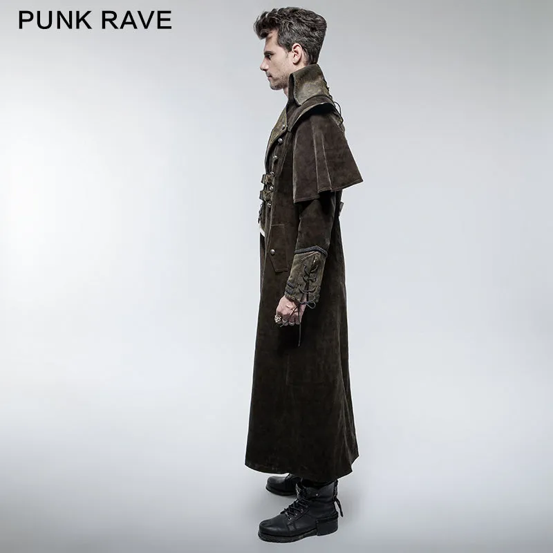 Military Cape Style Modern Gothic Trench Coats For Men