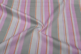 Multicolor Stripes Cotton Satin Fabric