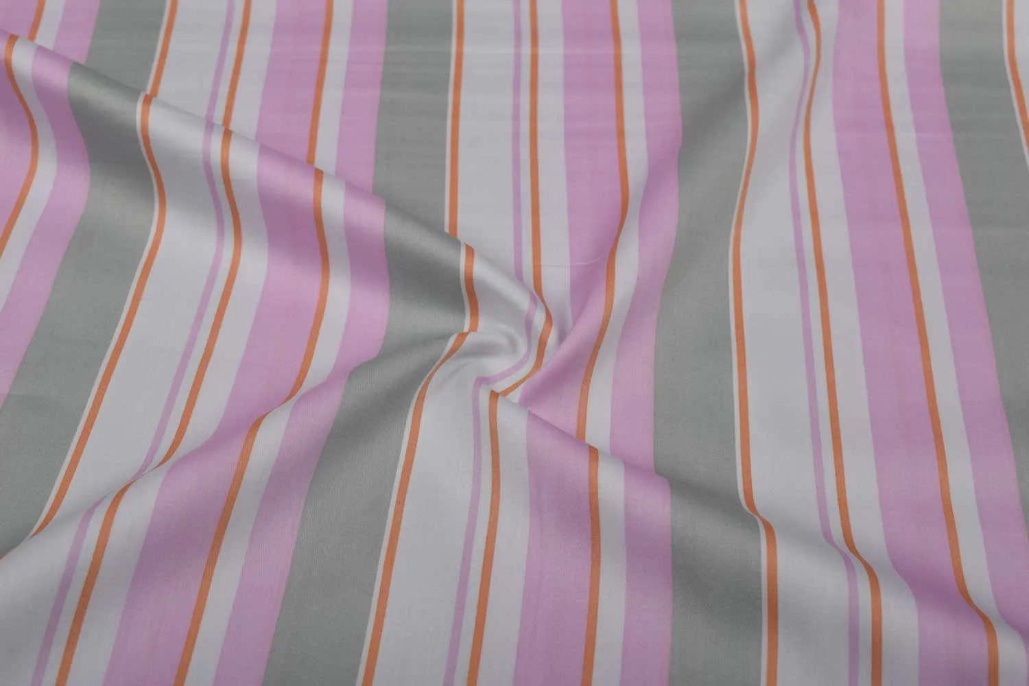 Multicolor Stripes Cotton Satin Fabric