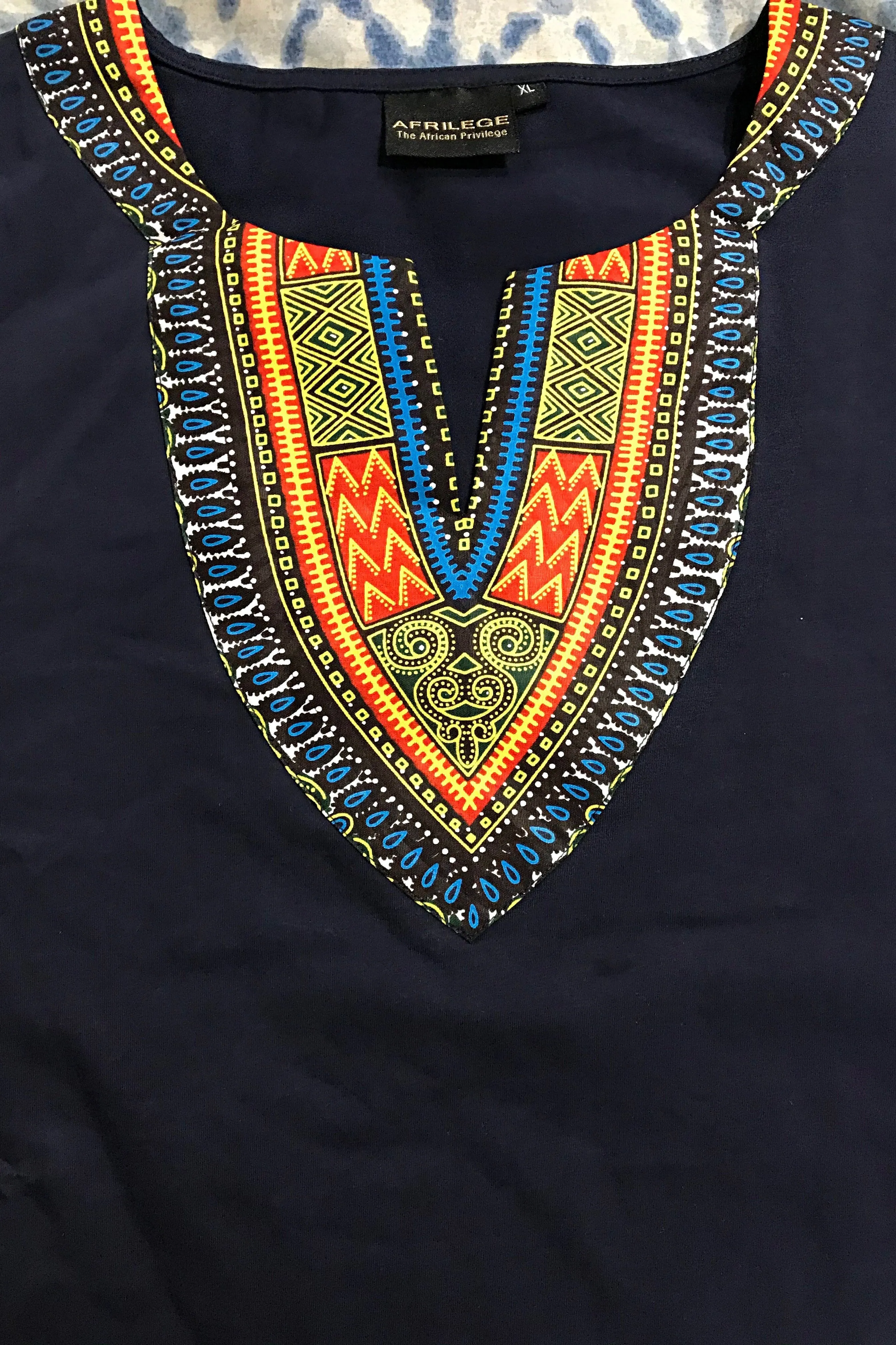 Navy Blue African Dashiki Men Shirt for Men and Women