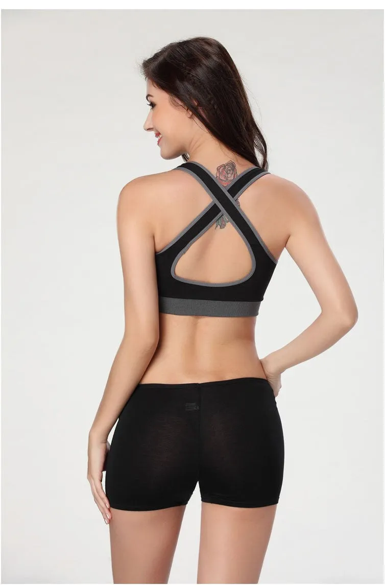 New Arrival Women Sexy Racerback Stretch Yoga Athletic Sports Bras Crop Bra