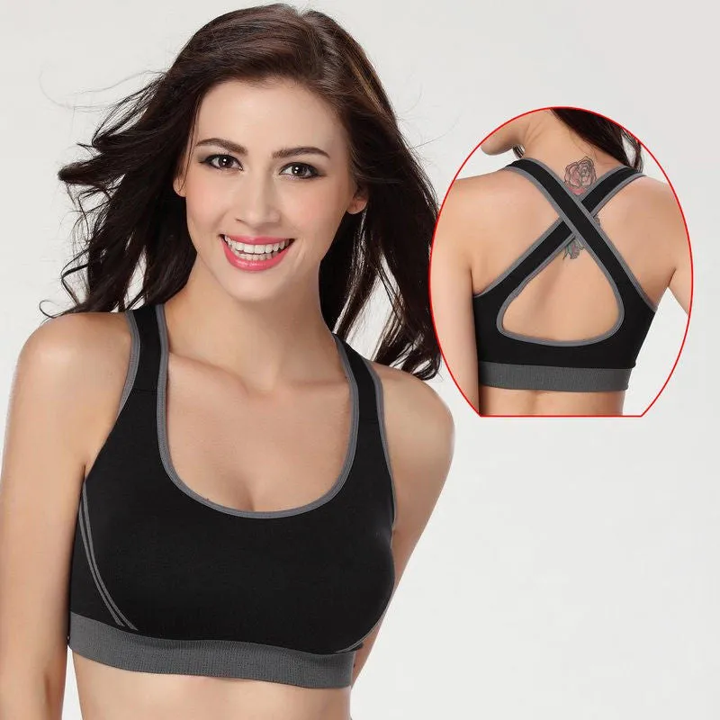 New Arrival Women Sexy Racerback Stretch Yoga Athletic Sports Bras Crop Bra