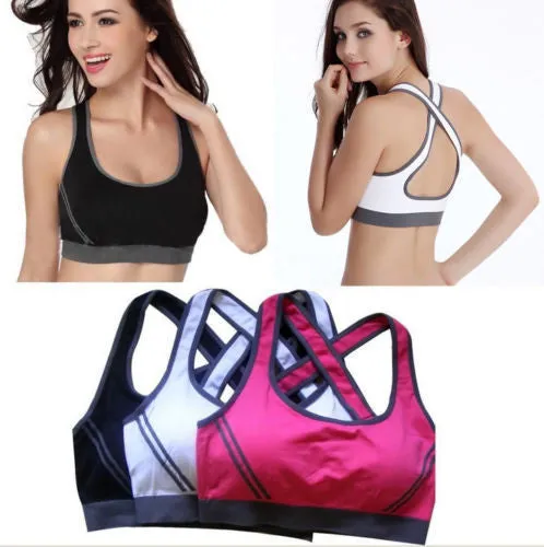 New Arrival Women Sexy Racerback Stretch Yoga Athletic Sports Bras Crop Bra