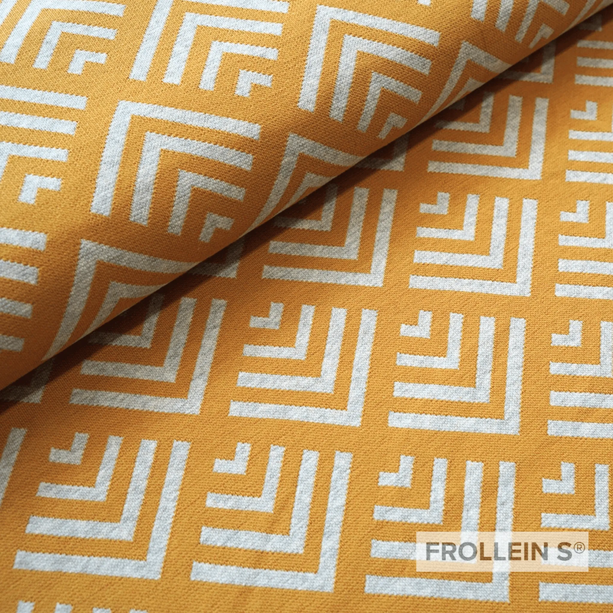 Organic Interlock Jacquard - Corners - Mustard Yellow