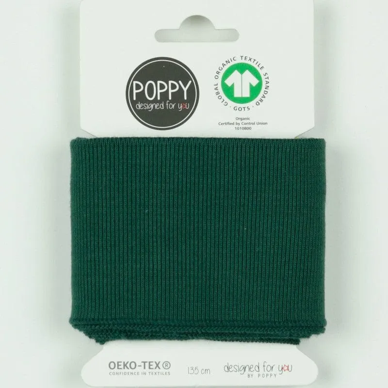 Organic Knit Cuffs - Dark Forest Green - 2.75"