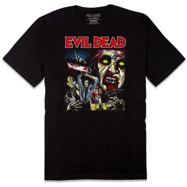 Pins & Bones Evil Dead T Shirt Classic Horror Campbell Monster Tee