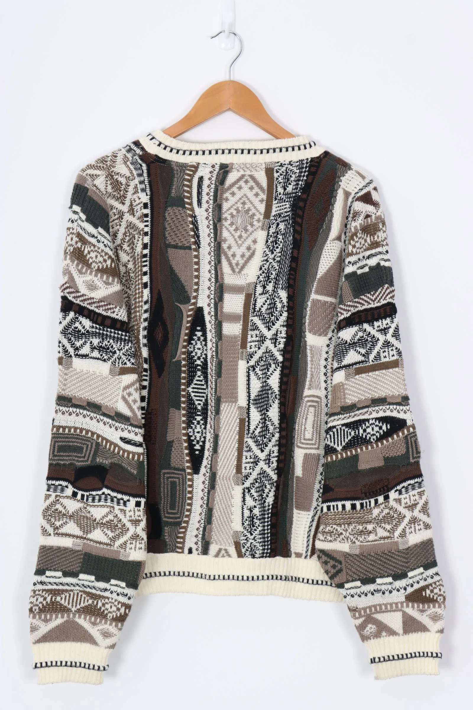 PROTEGE Brown Tones Coogi Style 3D Sweater Knit (L)