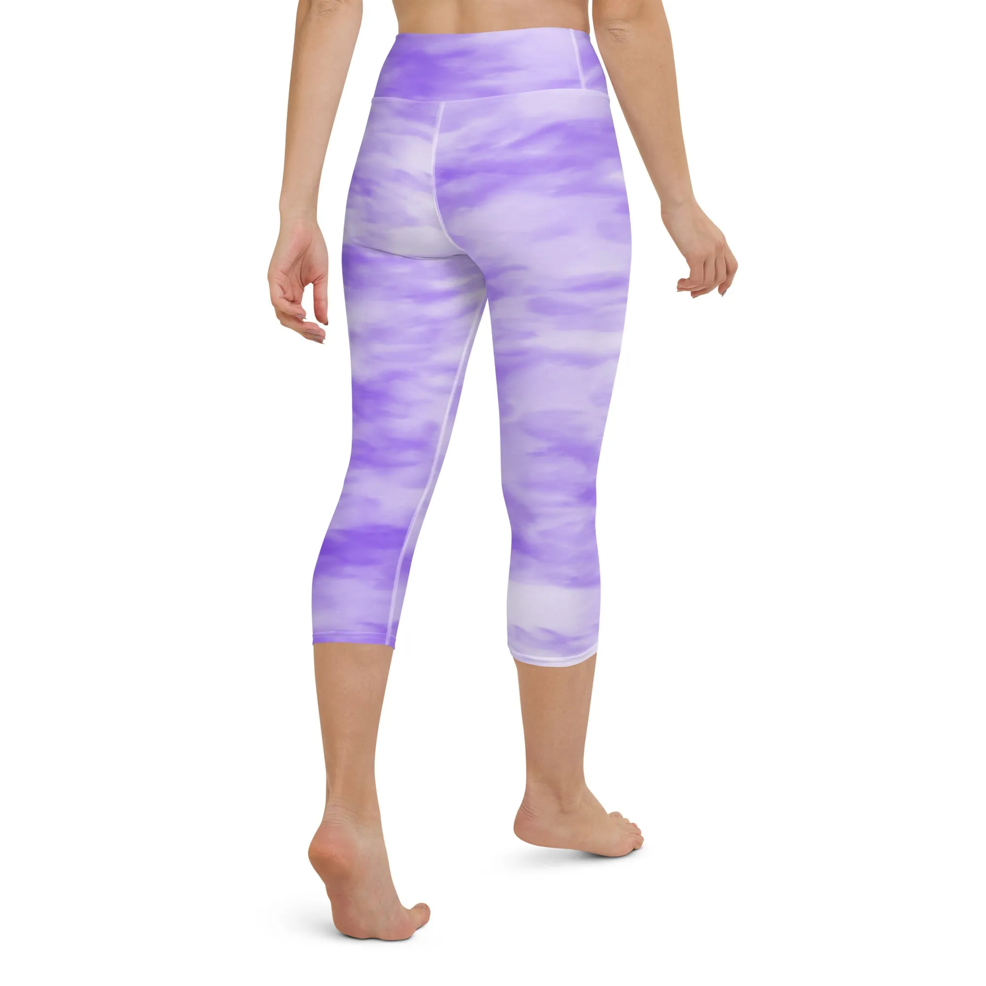 Purple Tie Dye Yoga Capri Leggings | Exercise Capri Leggings, lioness-love